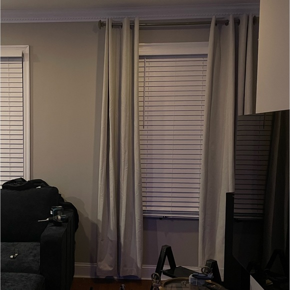 NEW beige blackout curtains, set of 2 96 inch panels - Picture 3 of 7